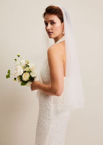 Phase Eight Short Double Tier Veil Hats White Canada | ZLYBUF-138